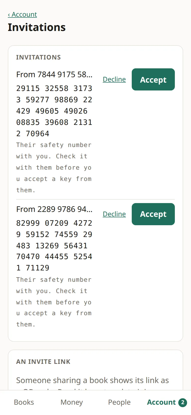 Adeel's inbox with two invitations